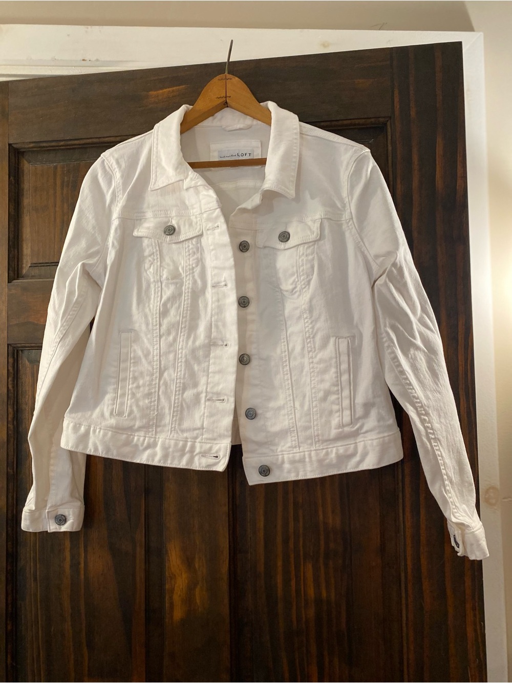 LOFT White Denim Jean Jacket